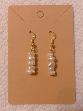 *3/$20* New Freshwater Pearl Semi Precious Gem Stone Dangle earrings